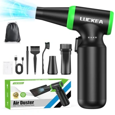 Abbildung von Elektrische Staubgebläse Druckluftspray für PC Reinigungsset 3 Gang Air Duster Luftdruckspray mit LED Licht, Tastatur Reinigung Druckluft Luftspray Laptop, Sofa, Auto, Bürogeräte (W03)