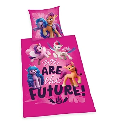 Abbildung von Herding My little Pony Bettwäsche Set, Kopfkissenbezug 80 x cm, Bettbezug 135 200 Mit leichtläufigem Reißverschluss, 100% Baumwolle/Renforcé