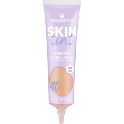Abbildung von essence SKIN tint, Make up, Nr. 40, Nude, feuchtigkeitsspendend, natürlich, vegan, ölfrei, UVA und UVB Filter + SPF 30, ohne Parfüm, 1er Pack (30ml)
