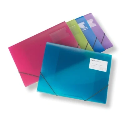 Abbildung von Rapesco 0719 3 Klappen Ordnungsmappe, A4+, leuchtende Transparente Farben, 5 Stück