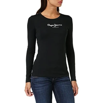 Abbildung von Pepe Jeans Damen T Shirt New Virginia Ls N, Schwarz, L