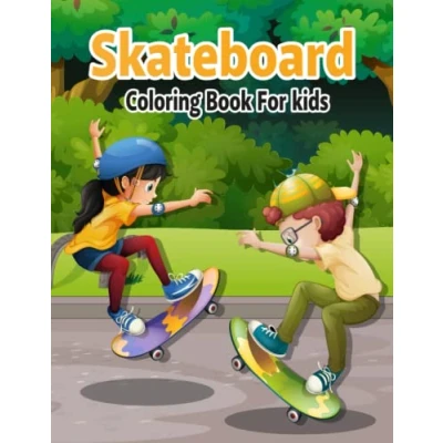Abbildung von Skateboard Coloring Book for Kids: 50 Cute and Amazing Skateboarding Designs to Color &amp; Relieve Stress Boys Girls of All Ages!