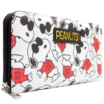 Abbildung von Joe Cool Peanuts Snoopy Charlie Brown Portemonnaie Clutch Münzfach &amp; Kartenhalter, Weiß