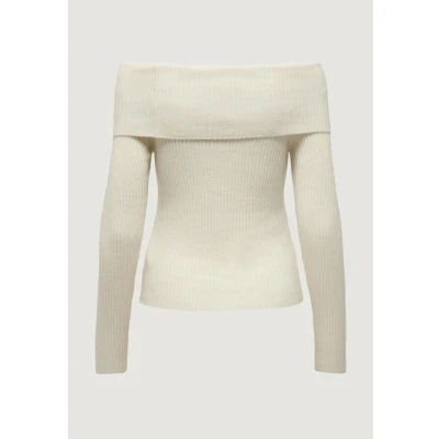 Abbildung von ONLY Katia OFF Shoulder Strickpullover, Damen, Größe: Large, Sour cream