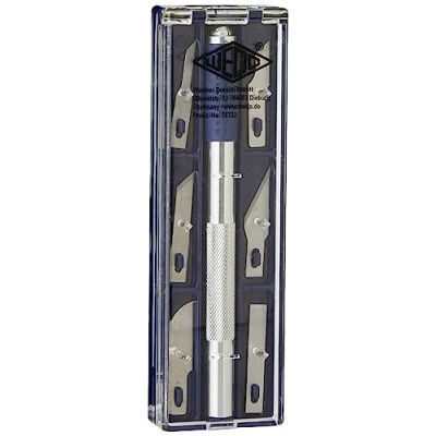 Abbildung von Wedo 78722 Cutter Hobbymesser Set (inklusive 6 verschiedenen Klingen) silber
