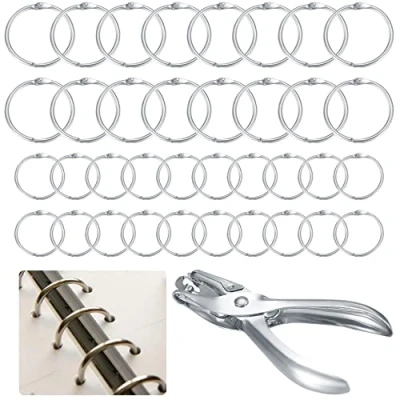 Abbildung von Cutefly 100 Stück Buchringe, 25 mm &amp; 35 Buchbinderinge, Loseblatt Verbindungsringe, Metallringe Silber für Memo Tablett, Schlüsselanhänger, Namensschilder, Fotoalbum, Schlüsselring