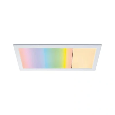 Abbildung von Paulmann 79808 LED Panel Amaris 595x295mm RGBW Smart Home Zigbee eckig incl. 1x22 Watt dimmbar Deckenleuchte Weiß matt Metall Wohnzimmerlampe 2700 K