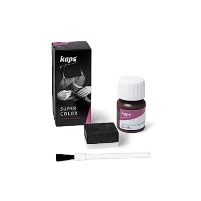 Abbildung von Kaps Super Color Lederfarbe für Naturleder, Synthetik und Textil, Lederfärber, 25 ml, Dunkelbraun 106