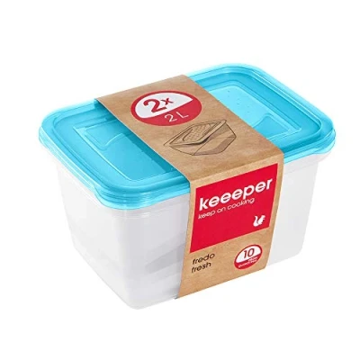 Abbildung von keeeper Frischhaltedosenset 2 teilig, x l, 20,5 15,5 10,5 cm, Fredo Fresh, Blau Transparent