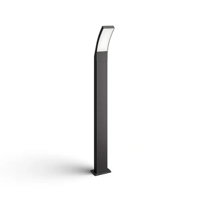 Abbildung von PHILIPS Outdoor LED Sockelleuchte Splay, 12W, Anthrazit, kaltweißes Licht 4.000K, IP44 Schutzklasse, integriertes Leuchtmittel