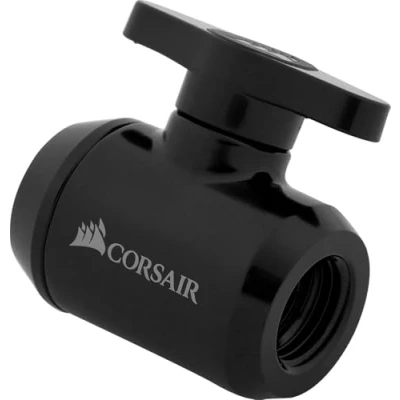 Abbildung von Corsair Hydro X Series XF Kugelventil (G1/4 Zoll BSPP Adaptergewinde, Messing Gefertigt Haltbarkeit, Zweistufige Dichtung, Hochwertige Beschichtung, Ausgelegt auf hohe Durchflussraten) schwarz