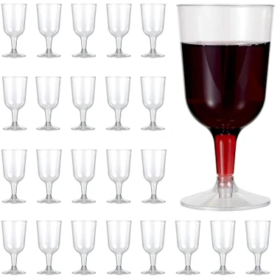 Abbildung von MATANA 48 Premium Weingläser Kunststoff, Plastik Weingläser, 180ml Stabil &amp; Wiederverwendbar Mehrweg Cocktailgläser, Weinglas Weinbecher für Hochzeiten, Partys