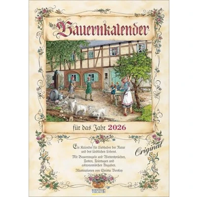 Abbildung von Bauernkalender 2026: Wandkalender mit Bauernweisheiten und passenden Bildern. DIN A3.