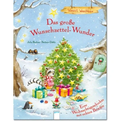 Abbildung von Wassili Waschbär Das große Wunschzettel Wunder: Eine Weihnachtsgeschichte mit echten Briefen und Goldfolienprägung