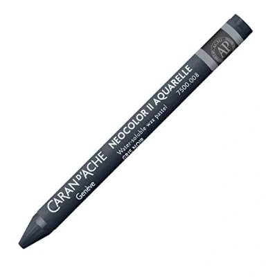 Abbildung von Caran d&#039;Ache NEOCOLOR II 008 GRAUSCHWARZ/BLACK GREY (7500.008) / Pastelle 10 Stück (1er Pack)/ aus Wasservermalbarem Wachs/Für Papier Karton Glas Holz Leder Stoff Stein