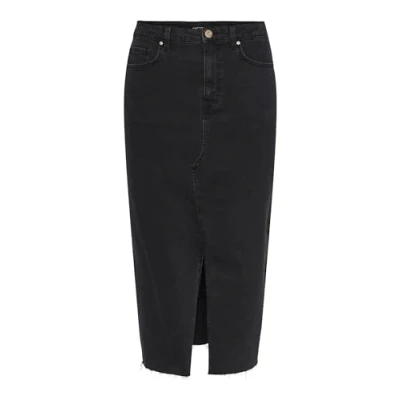 Abbildung von Pieces Pcjessie MIDI Skirt Jeansrock, Damen, Größe: Medium, Black