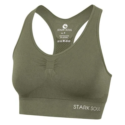 Abbildung von STARK SOUL Bra Light Support Sport BH doppellagig für Damen Khaki Größe S
