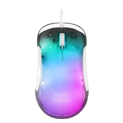 Abbildung von MARSGAMING Gaming MMGLOW, Chroma Glow RGB Maus, Spiegelnde Oberfläche, Ultraleicht, 12800 DPI, Weiß