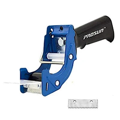 Abbildung von Handheld Klebebandabroller, mit extra Klinge Verpackung Karton Cutter, Paketklebeband Paketbandabroller Packband Paketband Papierklebeband Abroller Handabroller Kleberoller Klebebandspender,Blau