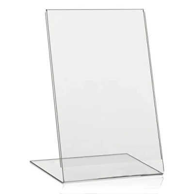 Abbildung von VITAdisplays® DIN A5 Tischaufsteller/L Aufsteller/L Ständer/Werbeaufsteller/schräg, Transparent (NE 370L)