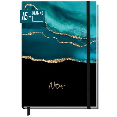Abbildung von paper&amp;you® Notizbuch A5+ blanko mit Gummiband [Shiny Teal] 156 Seiten, 78 Blatt als Bullet Journal Skizzenheft Skizzenbuch Tagebuch Notizheft nachhaltig &amp; klimafreundlich