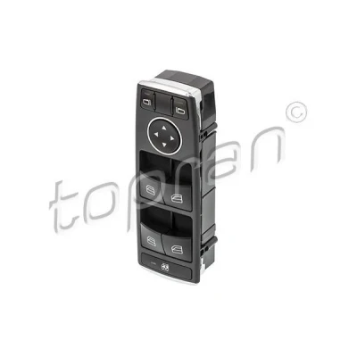 Abbildung von TOPRAN 409 629 Schalter, Fensterheber fahrerseitig verchromter Rand MERCEDES BENZ: C Class T modell, Saloon, E modell