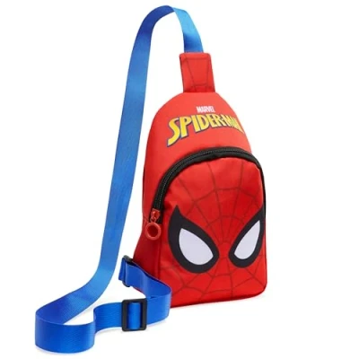 Abbildung von Marvel Spiderman Sling Bag Kinder, Brusttasche Umhängetasche mit Verstellbarem Gurt Geschenke für Jungs