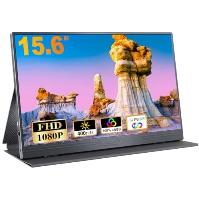 Abbildung von CUIUIC Portable Monitor, 15,6 Zoll Tragbarer Mobiler IPS Bildschirm, FHD 1920x1080 HDR USB C mit Type HDMI Anschluß, für Laptop/MacBook/PC/Xbox/PS/Switch, Schutzhülle