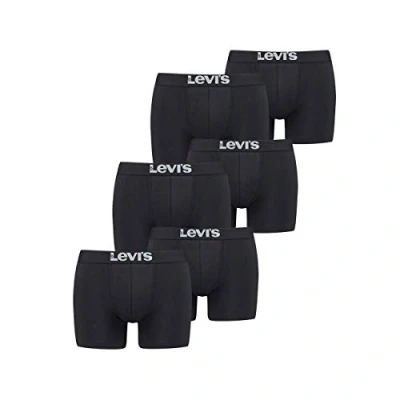 Abbildung von Levi&#039;s Solid Basic Boxer 2 PACK Panties, Herren, Größe: Large, Jet black