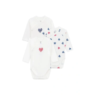 Abbildung von Petit Bateau Unisex Baby A0CAS Langarm Bodys zur Geburt, Variante 1, 6 Monate (3er Pack)