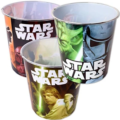 Abbildung von TE Trend 3 Stück Star Wars Motiv Papierkorb Abfalleimer Mülleimer Kids Kinder Kinderzimmer Abfallkorb 5L Kunststoff mehrfarbig