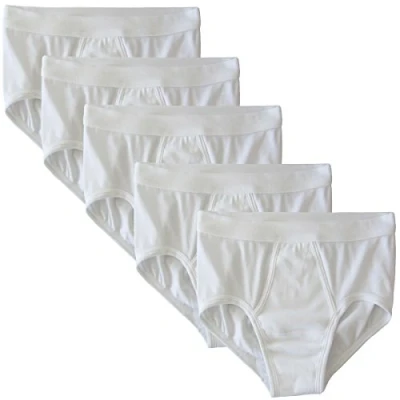 Abbildung von HERMKO 3240 5er Pack Herren Slip mit Eingriff und Weichbund aus 100% Bio Baumwolle, Größe:D 5 = EU M, Farbe:weiß