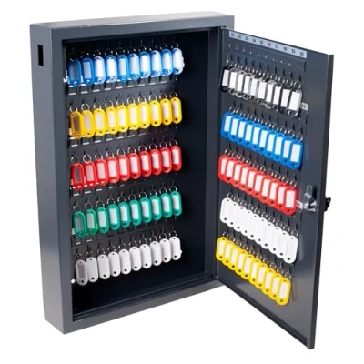 Abbildung von Pavo 8047222 Deluxe Schlüssel Kasten/Schrank/Tresor, 100 Haken mit seitlichem Schlüsseleinwurf, dunkelgrau