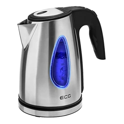 Abbildung von ECG RK 1740, Wasserkocher, 1,7 Liter, Rostfreier Stahl, Blaue Hintergrundbeleuchtung, 1.7 liters