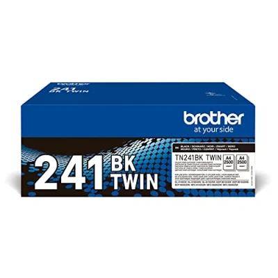 Abbildung von Brother TN241BKTWIN Bundle mit 2 Tonern, schwarz, für bis zu ca. 5000 Seiten, HL3140CW/ HL3150CDW/ HL3170CDW/ DCP9020CDW/ MFC9140CDN/ MFC9330CDW/ MFC934 0CDW