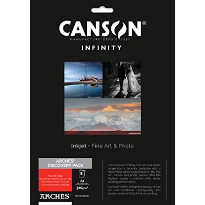 Abbildung von Canson Infinity Discovery Pack Arches Fotopapier A4, 8 Blatt, C33625H000, weiß