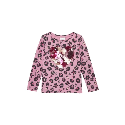 Abbildung von s.Oliver Junior Langarmshirt, mit All over Print und Wendepailletten, für Girls