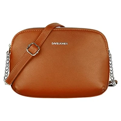 Abbildung von David Jones Damen Mittelgroße Umhängetasche Viele Fächer Frau Kleine Schultertasche Zip Reißverschluss PU Leder Multi Taschen Handtasche Messenger Crossbody Bag Handy Praktisch Mode Blau