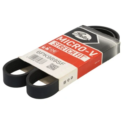 Abbildung von GATES 6PK989SF Keilrippenriemen 989 6 Polyester, EPDM (Ethylen Propylen Dien Kautschuk) VOLKSWAGEN: up! Hatchback, Polo V SEAT: Ibiza 4