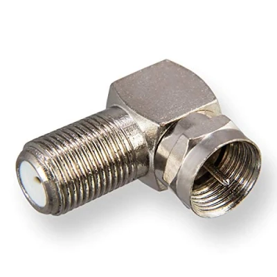 Abbildung von HB DIGITAL Winkel Adapter für SAT Anlagen F Stecker (SAT, männlich) auf Buchse weiblich) rechtwinklig Ecke Steckverbinder 90 Grad Winkeladapter