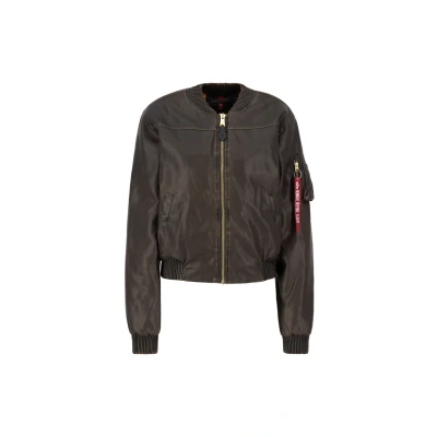 Abbildung von Alpha Industries MA FL Vintage WMN Kunstlederjacke, Damen, Größe: Small, brown