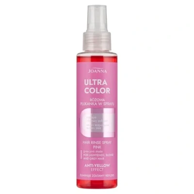 Abbildung von Joanna Ultra Color Rosa Farbspülungspray für Blondes und Helles Haar Pastell Rosa/ Pink Natürlicher Glanz Beseitigt Gelbstich in Grau Blond Blondiertem Vorübergehender Effekt 150 ml