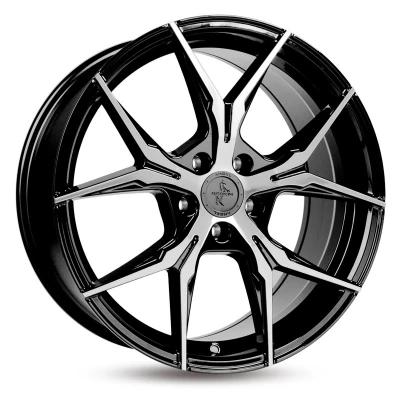 Abbildung von KESKIN 5 loch 18Zoll 112mm Alufelge KT19 Angel BLACK FRONT POLISHED KT198018511245BFP Felge