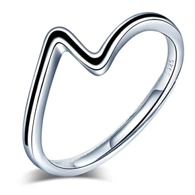 Abbildung von Yumilok Damen Ring Einstellbar Jahrestag Wellen Trendsymbol Partnerringe Fingerring Midi Vertrauensring 925 Sterling Silber für Frauen Mädchen