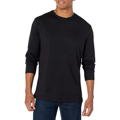 Abbildung von Amazon Essentials Herren Langärmeliges T Shirt, Schmale Passform, Schwarz, S