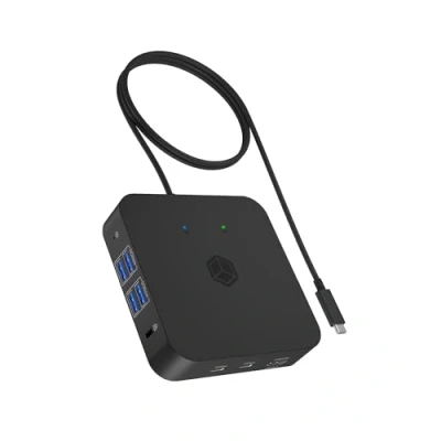Abbildung von ICY BOX USB C Docking Station (12 in 1) für 3 Monitore (3x HDMI), 4K 60Hz, DisplayLink, 6X 3.2 HUB (bis zu 10 Gbit/s), 85W PD, Gigabit Ethernet, IB DK4090