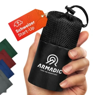Abbildung von Armadic Hüttenschlafsack aus Mikrofaser (nur 230g) Ultra leicht, klein und dünn. Reiseschlafsack, Schlafsack Inlett, Inlay I Ideal für Backpacking, Hostels Berghütten
