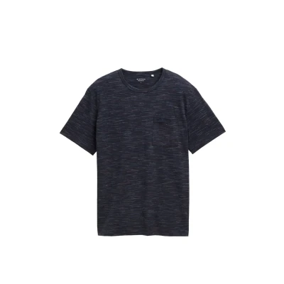 Abbildung von TOM Tailor IN Melangeoptik MIT Brusttasche Tshirt basic, Herren, Größe: 3XL, Navy red multi inject