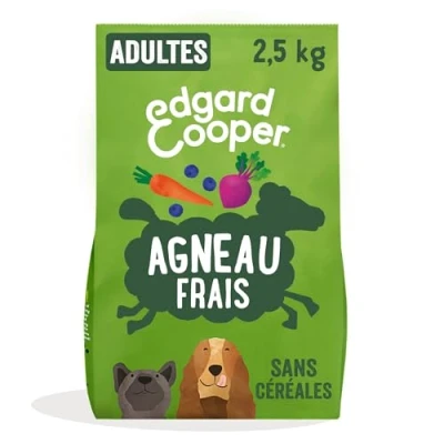 Abbildung von Edgard &amp; Cooper Trockenfutter für erwachsene Hunde, ohne Getreide, natürliche Nahrung, 2,5 kg, frisches Lamm, hypoallergen, gesunde Ernährung, schmackhaft und ausgewogen, hochwertige Proteine