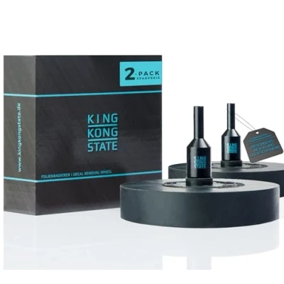 Abbildung von King Kong State Folienradierer 2 Pack zur Entfernung von Folien und Aufklebern auf Autos Motorrädern schwarzer Radierer für Akku Bohrmaschinen